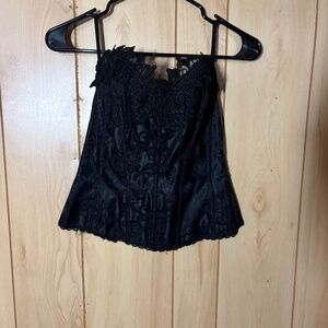 Fredrick’s of Hollywood: Black, lace trimmed corset
